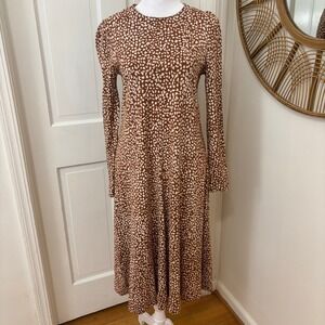 Vintage Diane Von Furstenberg Jersey Fit Flare Brown Dress Size 10 Made in Italy